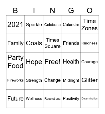 New Year's Day! Bingo Card