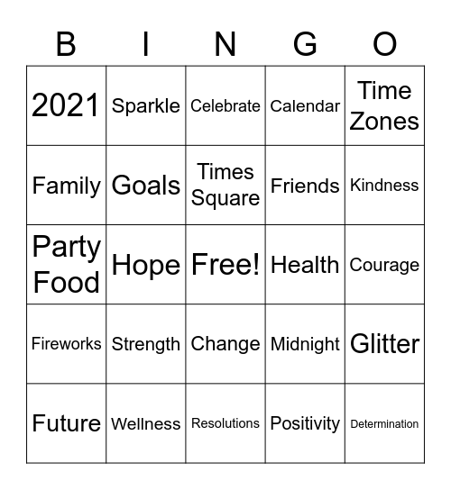 New Year's Day! Bingo Card