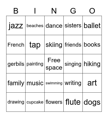 Anna Bingo Card