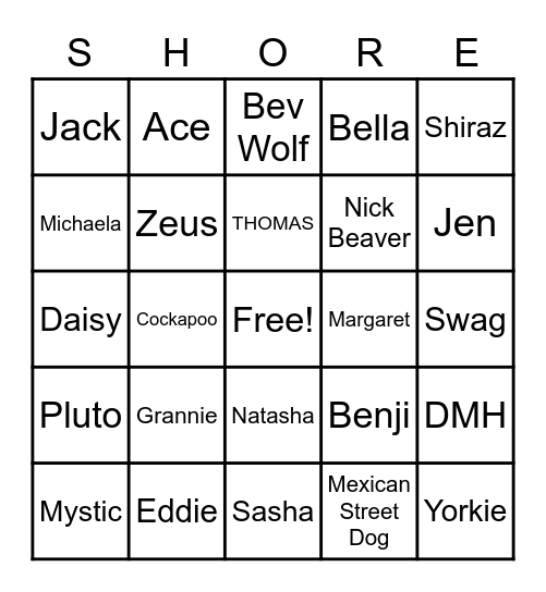 ESVH BINGO Card