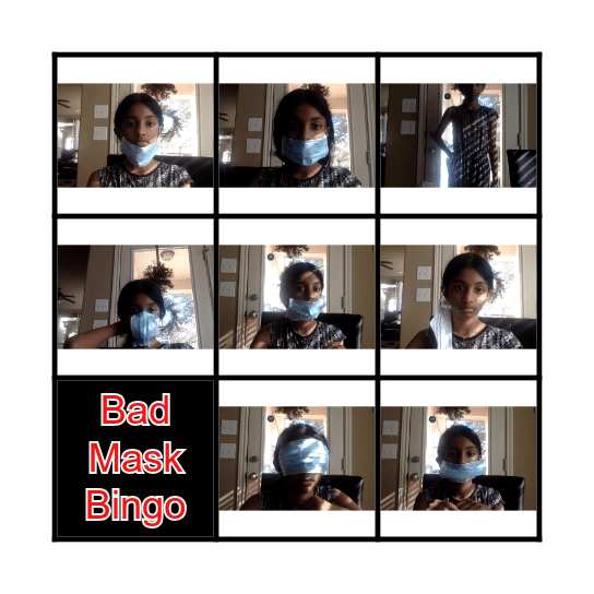 Bad Mask Bingo Card
