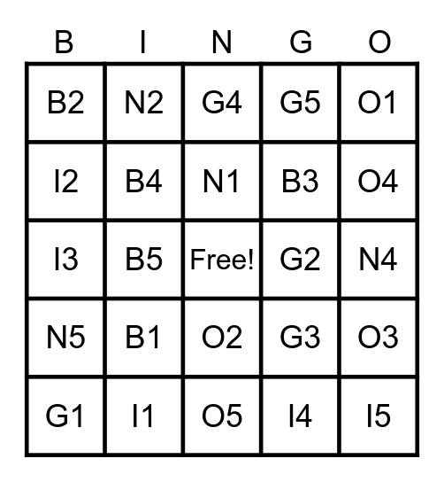 BINGO! Bingo Card