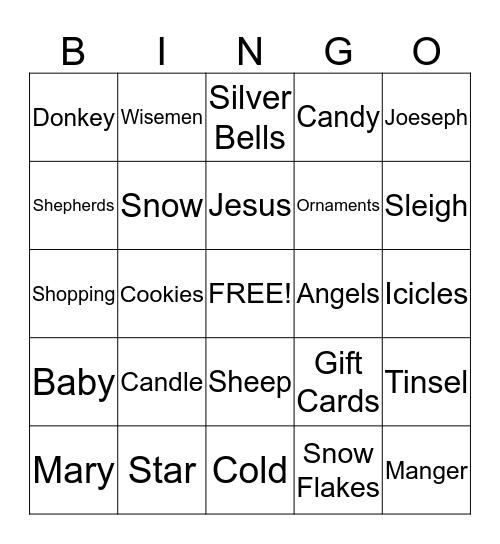 December Bingo Card