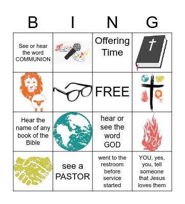 Early Childhood Online Church BINGO Card