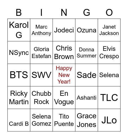 whos the artist Bingo Card