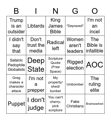 Secret DMR Bingo Card