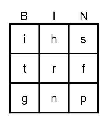 Beginning Sounds Ll-Kk Bingo Card