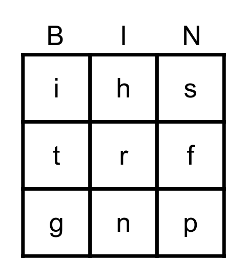 Beginning Sounds Ll-Kk Bingo Card