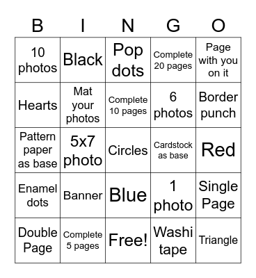 January 2021 Bingo Card