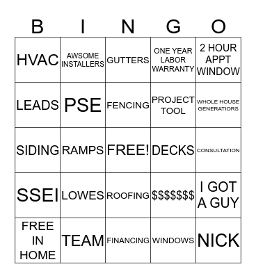 PSE BINGO  Bingo Card