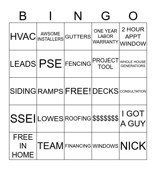 PSE BINGO  Bingo Card