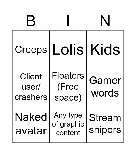 Public worlds Bingo Card