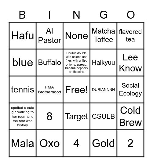 Secret Santa Bingo Card