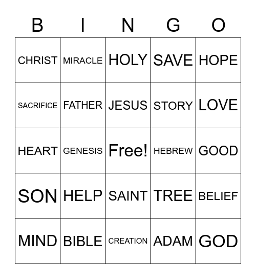 Sermon Bingo (2) Bingo Card