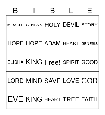 SERMON Bingo Card