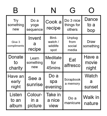 2021 Bingo Card