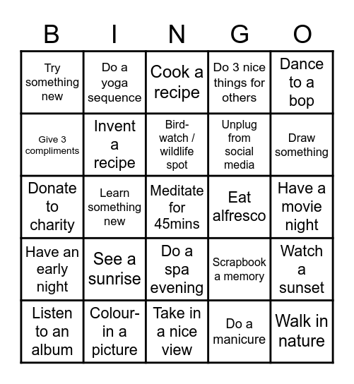 2021 Bingo Card