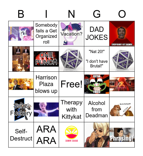 Lancer Bingo Card