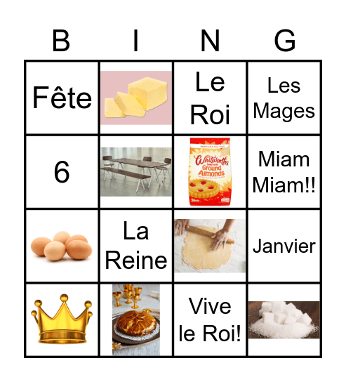 La Fête des Rois Bingo Card