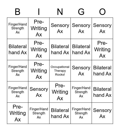 Fine-Motor Bingo Card