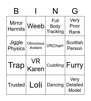 VRTalk Bingo Card