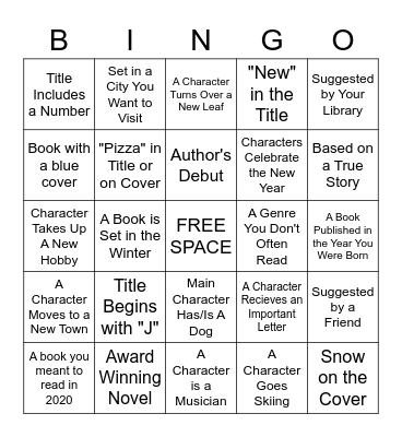 Forest Lodge Library January Book Bingo Card