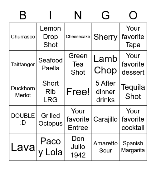 Bulla Bingo Card