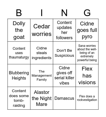 Oracle Bingo Card