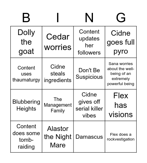 Oracle Bingo Card