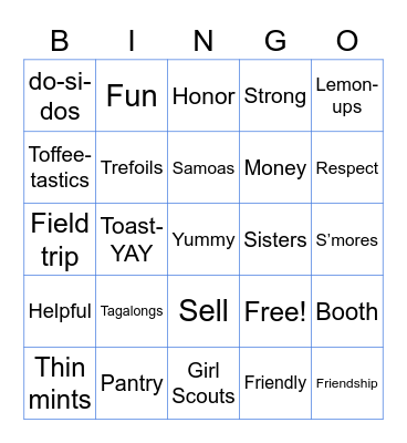 Daisy Troop 62865 Bingo Card