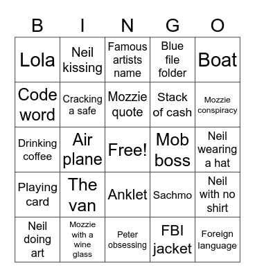White collar Bingo Card