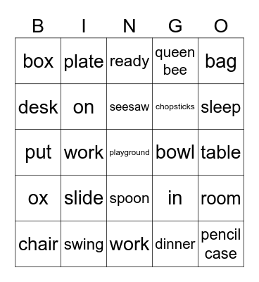M3 words Bingo Card