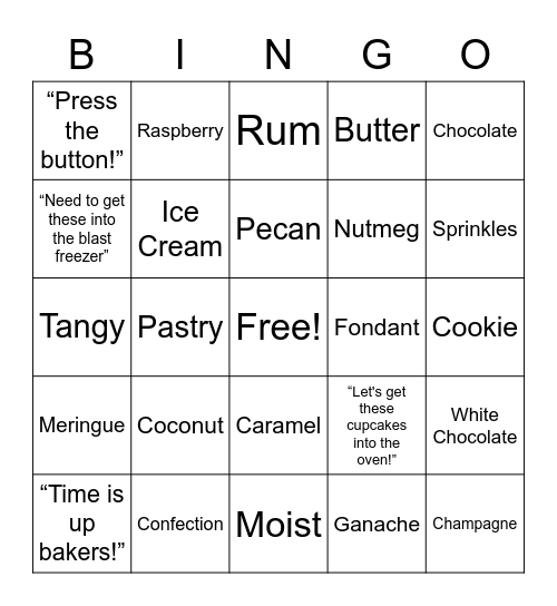 Sugar Rush Bingo! Bingo Card