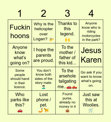 Crime Watch Logan Bingo Card