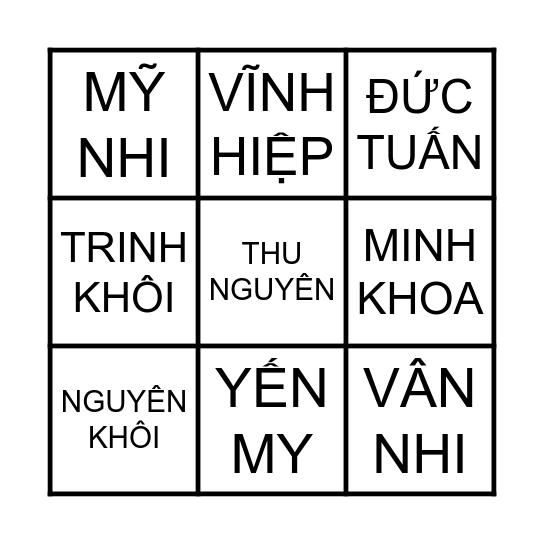 NGƯỜI ẤY LÀ AI Bingo Card