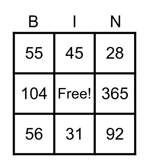 divisibility rules Bingo Card