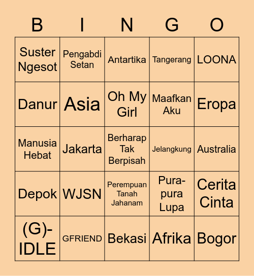 가영 Bingo Card