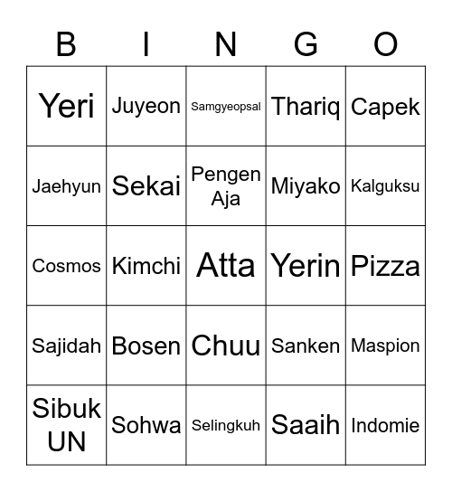Bingo Card