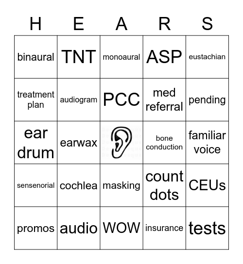 Hearing Life Bingo Card