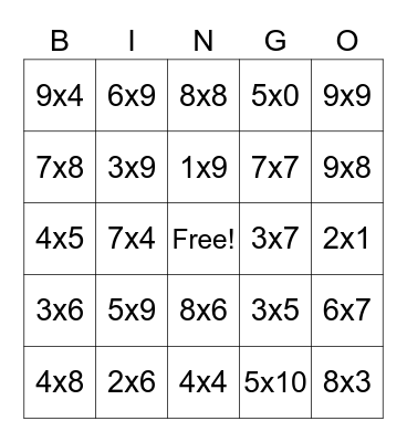 Welcome Back! Bingo Card