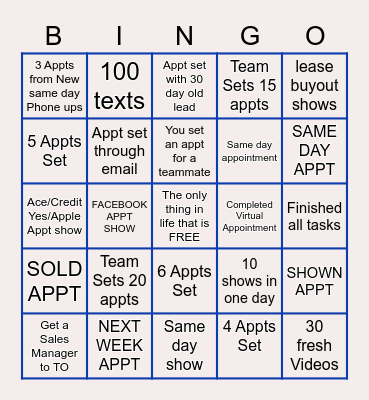 BDC BINGO Card
