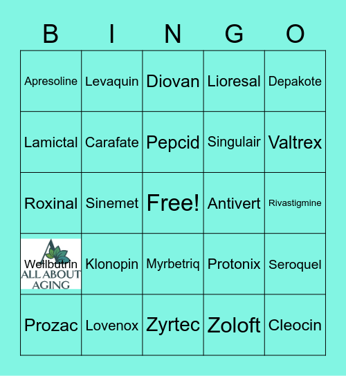 Medications Bingo Card