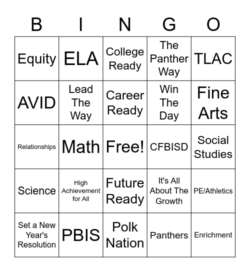 Polk 2021 Bingo Card