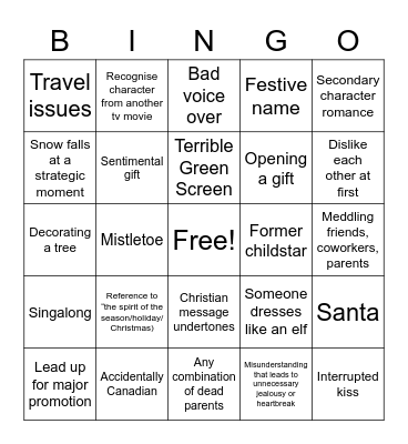 A Christmas Cruise Bingo Card