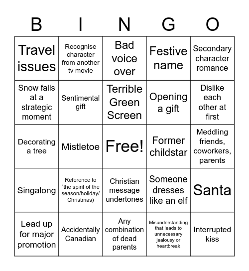 A Christmas Cruise Bingo Card