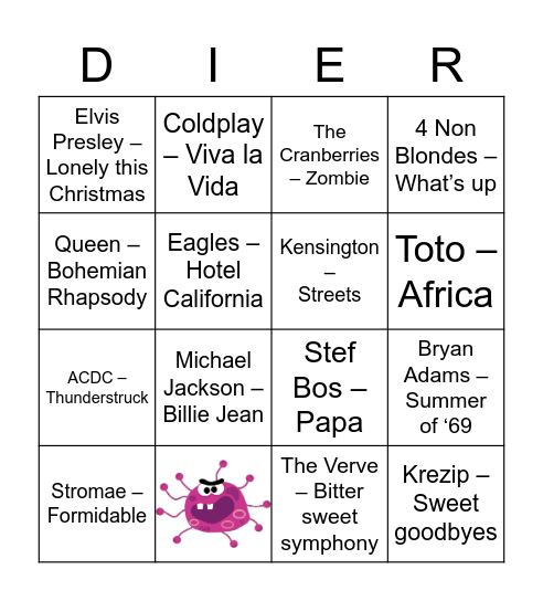 Top 2000 Bingo Card