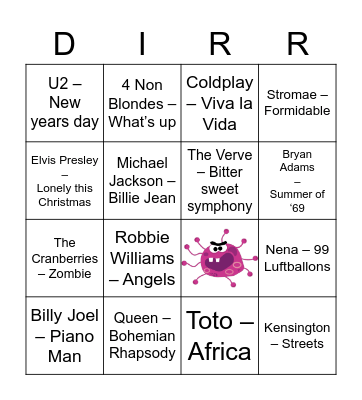 Hoofdstraat Top 2000 Bingo Card