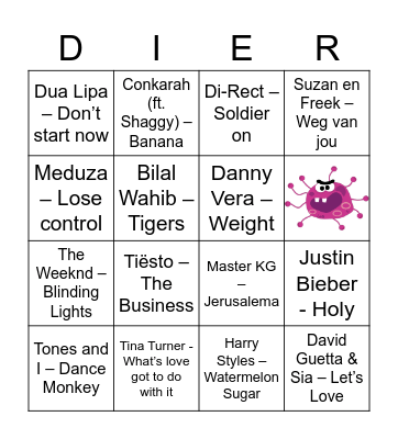 Jaar 2020 Bingo Card