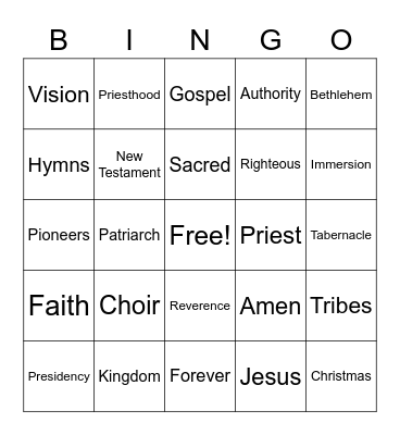 YM and YW Combined Activity Bingo Card