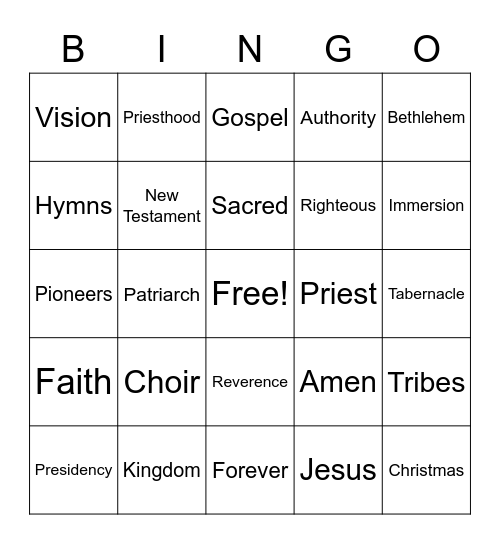 YM and YW Combined Activity Bingo Card